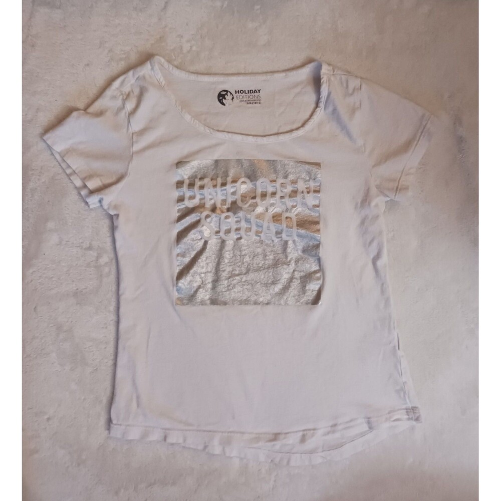 Unicorn Squad Holiday Editions Short Sleeve Top Size L(10-12)